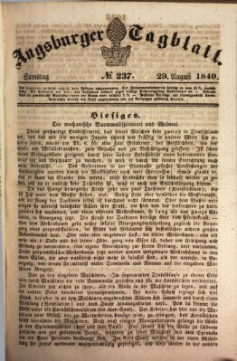 Augsburger Tagblatt Samstag 29. August 1840