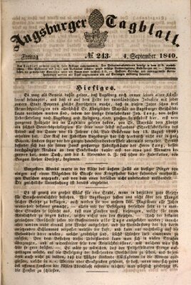 Augsburger Tagblatt Freitag 4. September 1840