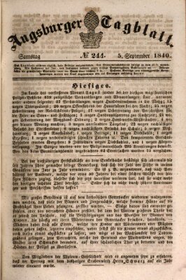 Augsburger Tagblatt Samstag 5. September 1840