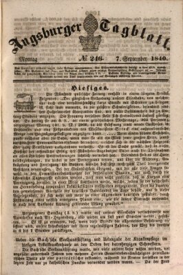 Augsburger Tagblatt Montag 7. September 1840