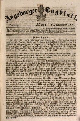 Augsburger Tagblatt Samstag 12. September 1840