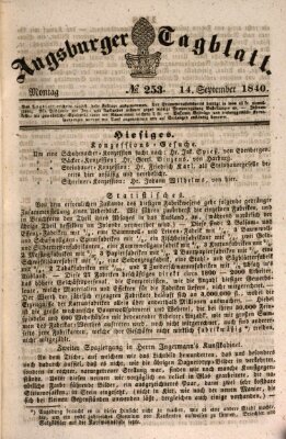 Augsburger Tagblatt Montag 14. September 1840