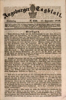 Augsburger Tagblatt Donnerstag 17. September 1840