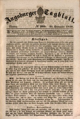 Augsburger Tagblatt Montag 21. September 1840