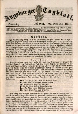 Augsburger Tagblatt Donnerstag 24. September 1840