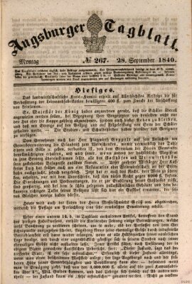 Augsburger Tagblatt Montag 28. September 1840