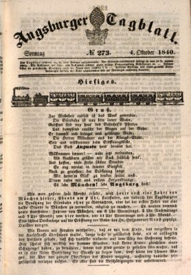 Augsburger Tagblatt Sonntag 4. Oktober 1840