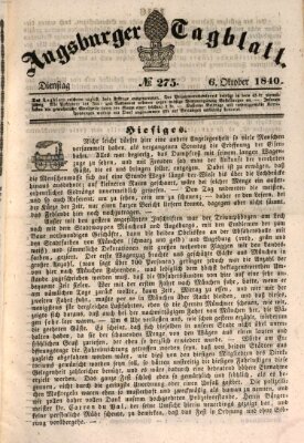 Augsburger Tagblatt Dienstag 6. Oktober 1840