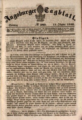 Augsburger Tagblatt Sonntag 11. Oktober 1840