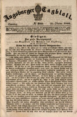 Augsburger Tagblatt Samstag 31. Oktober 1840