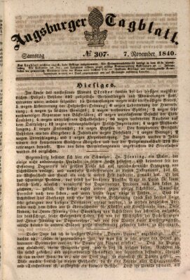 Augsburger Tagblatt Samstag 7. November 1840