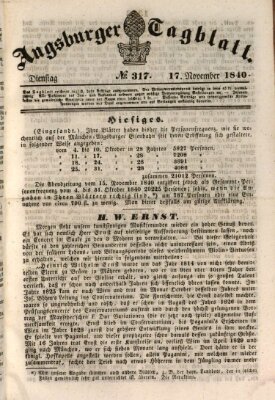 Augsburger Tagblatt Dienstag 17. November 1840