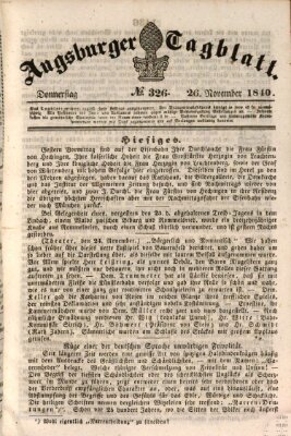 Augsburger Tagblatt Donnerstag 26. November 1840