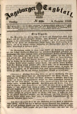 Augsburger Tagblatt Dienstag 8. Dezember 1840