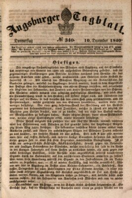 Augsburger Tagblatt Donnerstag 10. Dezember 1840