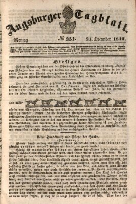 Augsburger Tagblatt Montag 21. Dezember 1840