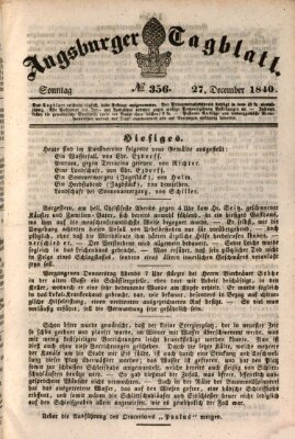 Augsburger Tagblatt Sonntag 27. Dezember 1840