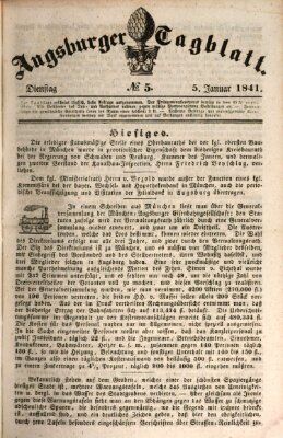 Augsburger Tagblatt Dienstag 5. Januar 1841