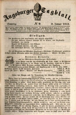 Augsburger Tagblatt Samstag 9. Januar 1841