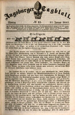 Augsburger Tagblatt Montag 11. Januar 1841