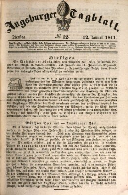 Augsburger Tagblatt Dienstag 12. Januar 1841