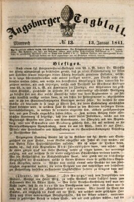 Augsburger Tagblatt Mittwoch 13. Januar 1841