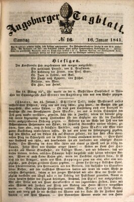 Augsburger Tagblatt Samstag 16. Januar 1841