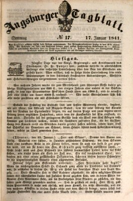 Augsburger Tagblatt Sonntag 17. Januar 1841