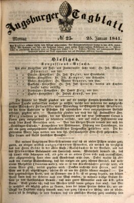 Augsburger Tagblatt Montag 25. Januar 1841