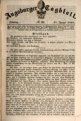 Augsburger Tagblatt Sonntag 31. Januar 1841