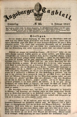 Augsburger Tagblatt Donnerstag 4. Februar 1841