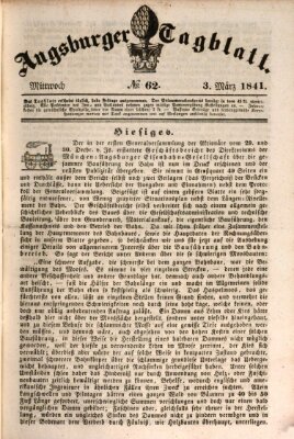 Augsburger Tagblatt Mittwoch 3. März 1841