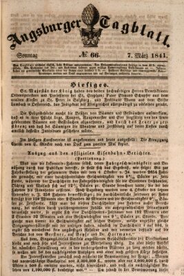 Augsburger Tagblatt Sonntag 7. März 1841