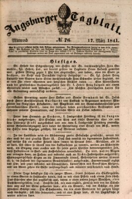 Augsburger Tagblatt Mittwoch 17. März 1841