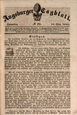 Augsburger Tagblatt Donnerstag 18. März 1841