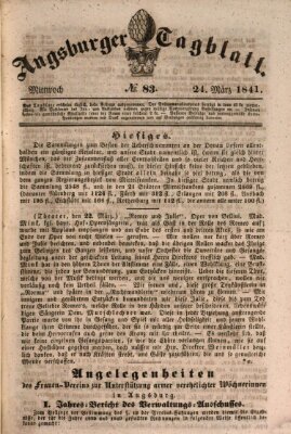 Augsburger Tagblatt Mittwoch 24. März 1841