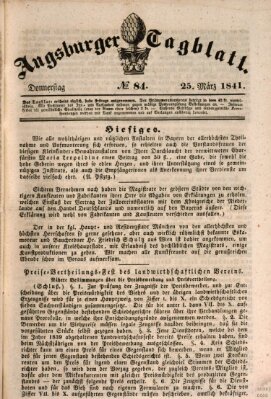 Augsburger Tagblatt Donnerstag 25. März 1841