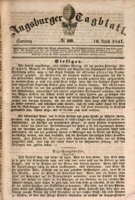 Augsburger Tagblatt Samstag 10. April 1841