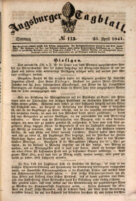 Augsburger Tagblatt Sonntag 25. April 1841