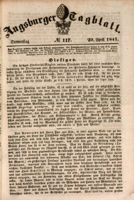 Augsburger Tagblatt Donnerstag 29. April 1841