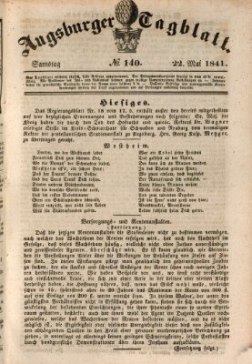 Augsburger Tagblatt Samstag 22. Mai 1841