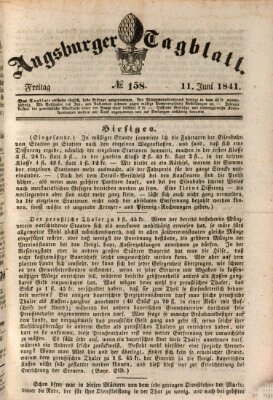 Augsburger Tagblatt Freitag 11. Juni 1841