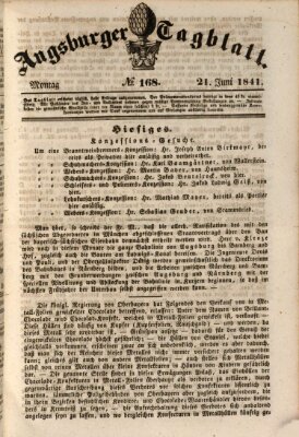 Augsburger Tagblatt Montag 21. Juni 1841