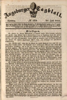 Augsburger Tagblatt Samstag 26. Juni 1841