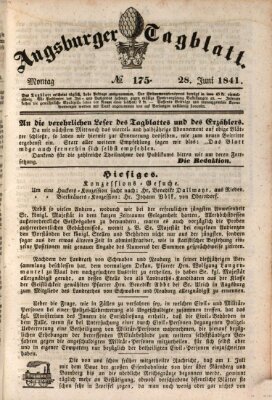 Augsburger Tagblatt Montag 28. Juni 1841