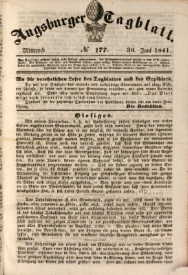 Augsburger Tagblatt Mittwoch 30. Juni 1841