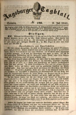 Augsburger Tagblatt Samstag 3. Juli 1841