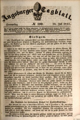 Augsburger Tagblatt Donnerstag 15. Juli 1841