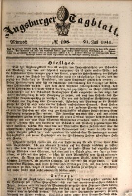 Augsburger Tagblatt Mittwoch 21. Juli 1841