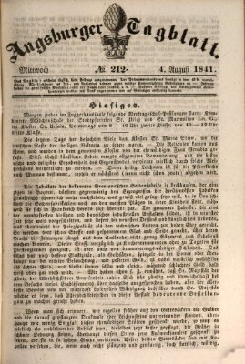 Augsburger Tagblatt Mittwoch 4. August 1841